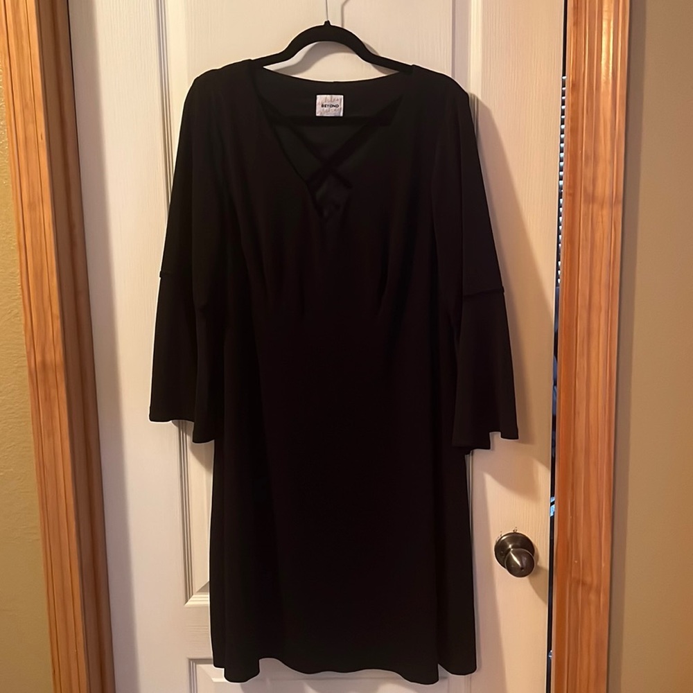 Black bell sleeve dress
